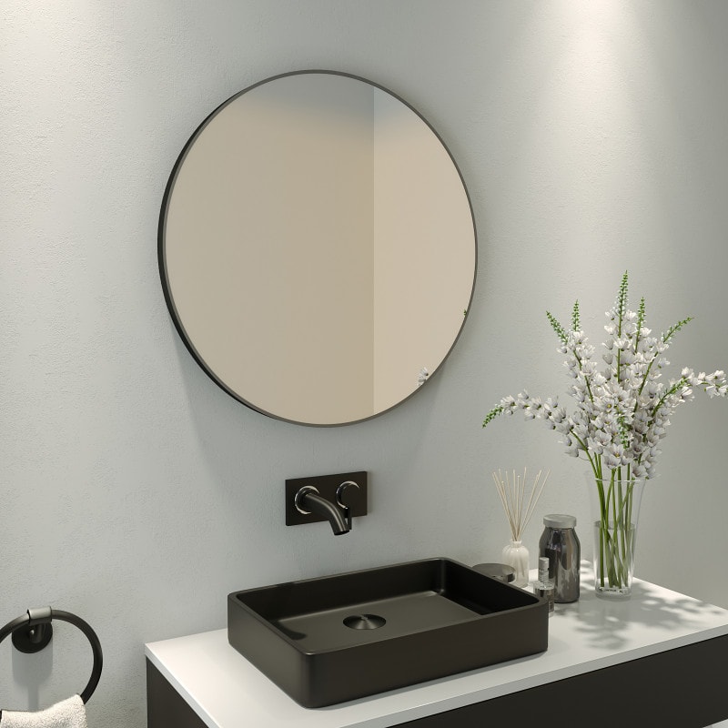 Runder Spiegel schwarz mit Rahmen Spiegel21 | kaufen
