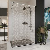 Glastrennwand Dusche mit Farbdruck FRAME BLOSSOM